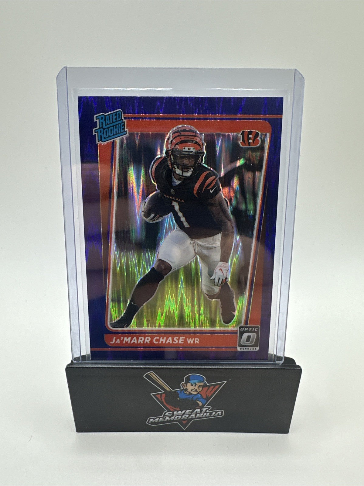 2021 Optic Ja'Marr Chase #207 Rated Rookie Purple Shock Prizm! Bengals RC