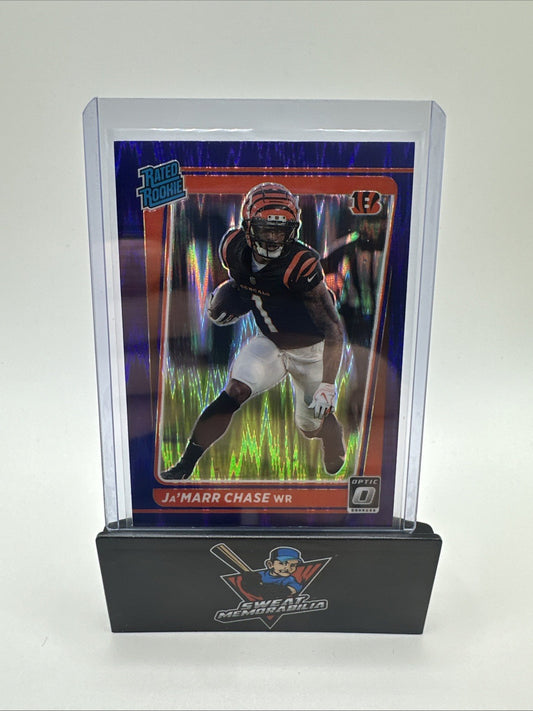 2021 Optic Ja'Marr Chase #207 Rated Rookie Purple Shock Prizm! Bengals RC