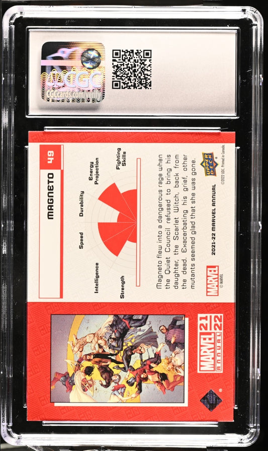 2021-22 Upper Deck Marvel Annual #49 Magneto Silver Sparkle CGC 10