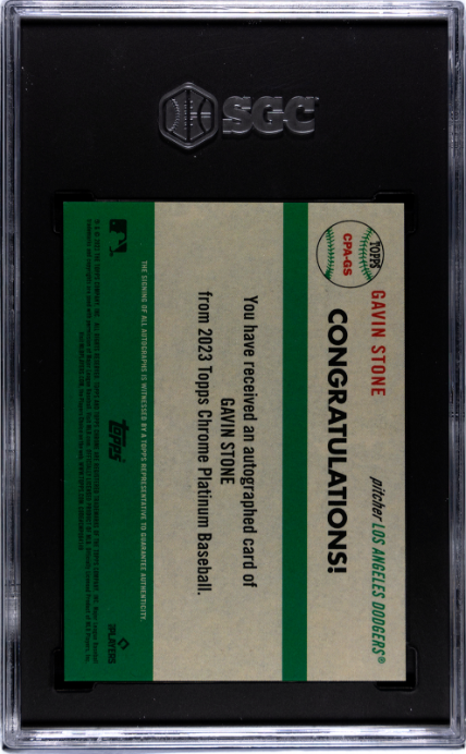 2023 Topps Chrome Platinum Anniversary Gavin Stone Auto. #CPA-GS SGC 9.5/Auto 10