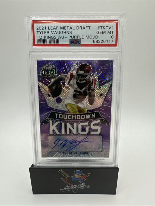 2021 Tyler Vaughns Leaf Metal Draft Purple Mojo Auto  RC /7 PSA 10