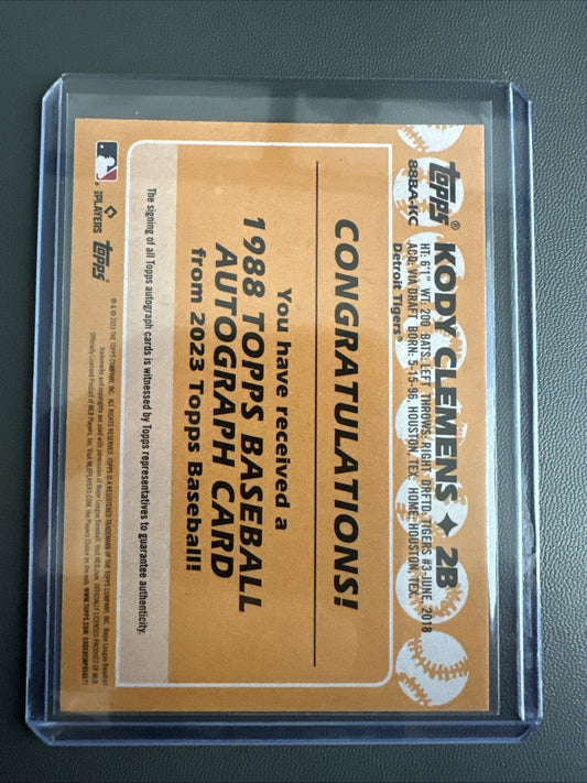 2023 Topps Kody Clemens ON CARD Autographed 35th Anniversary