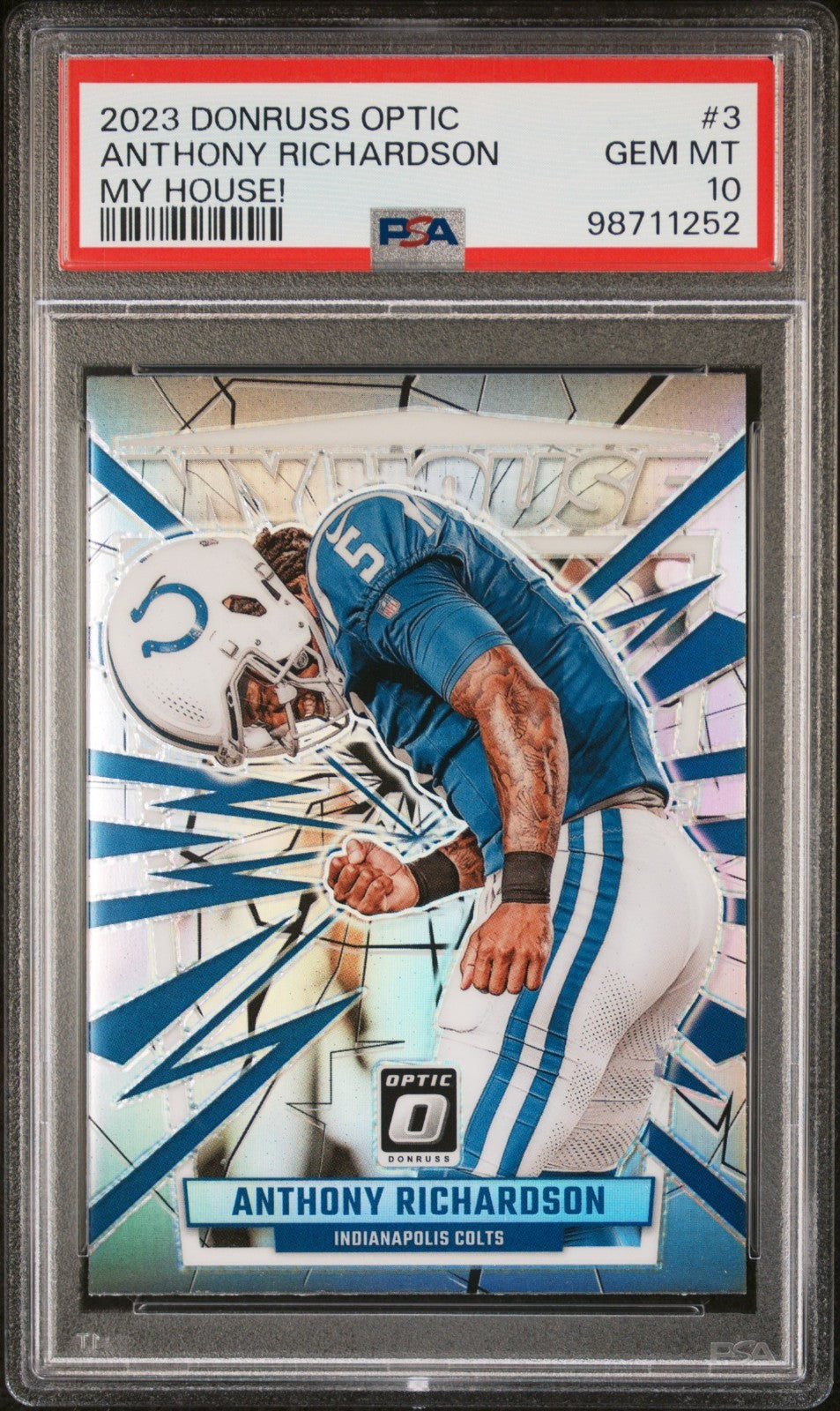 2023 Panini Donruss Optic My House! Anthony Richardson #3 PSA 10 GEM MINT