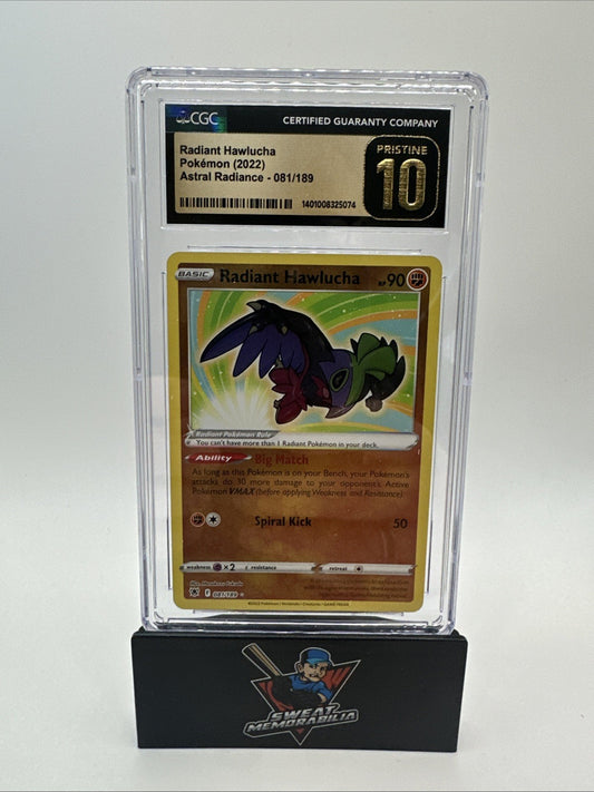 NEW CGC PRISTINE 10 2022 POKEMON ASTRAL RADIANCE RADIANT HAWLUCHA 81 HOLO 1021