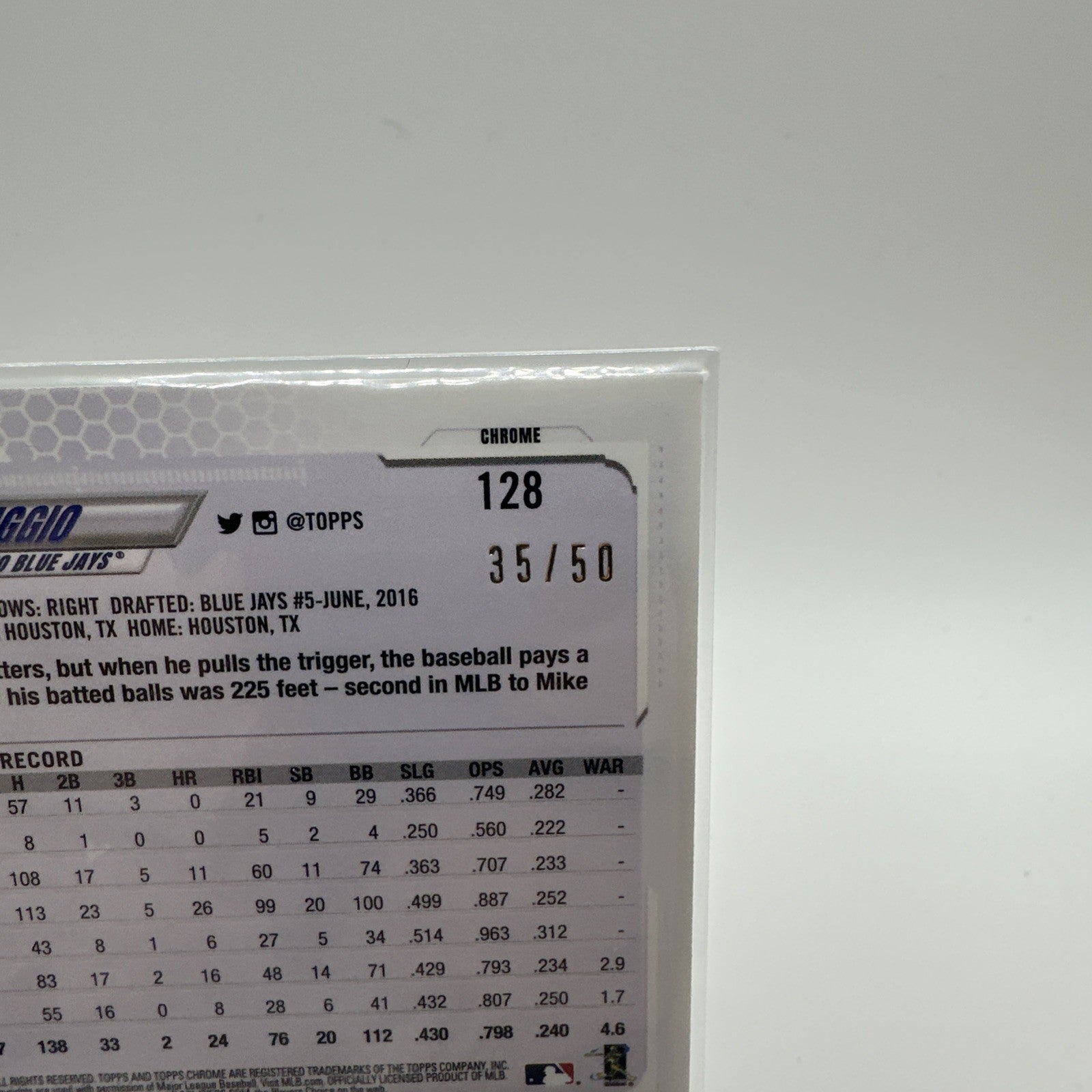 2021 Topps Chrome Gold Wave Refractor 35/50 Cavan Biggio #128) Blue Jays