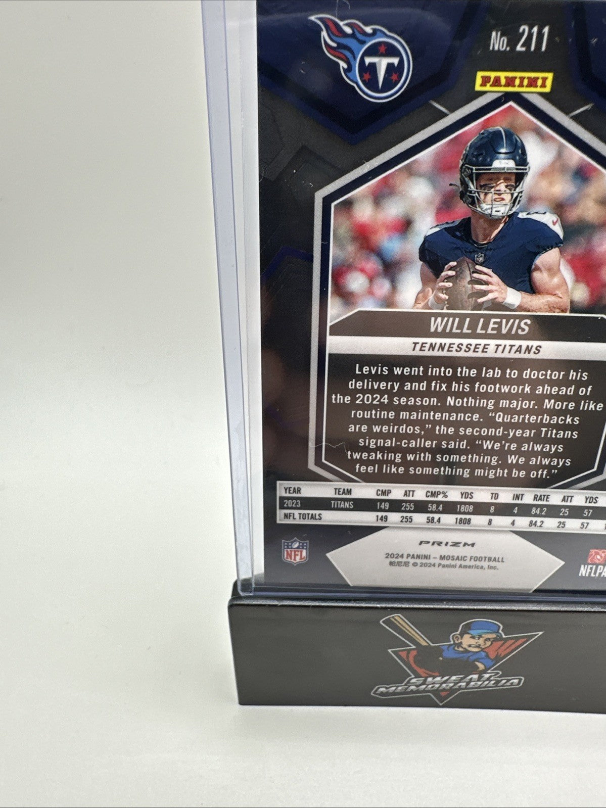 2024 Mosaic #211 Will Levis Red Mosaic Prizm Tennessee Titans