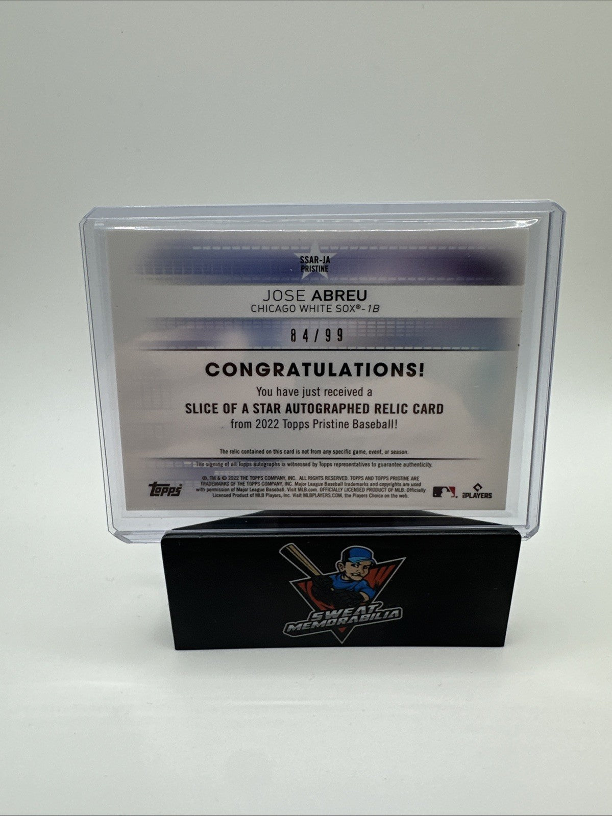 2022 Topps Pristine Slice of the Star Auto Relics Jose Abreu #SSAR-JA Auto