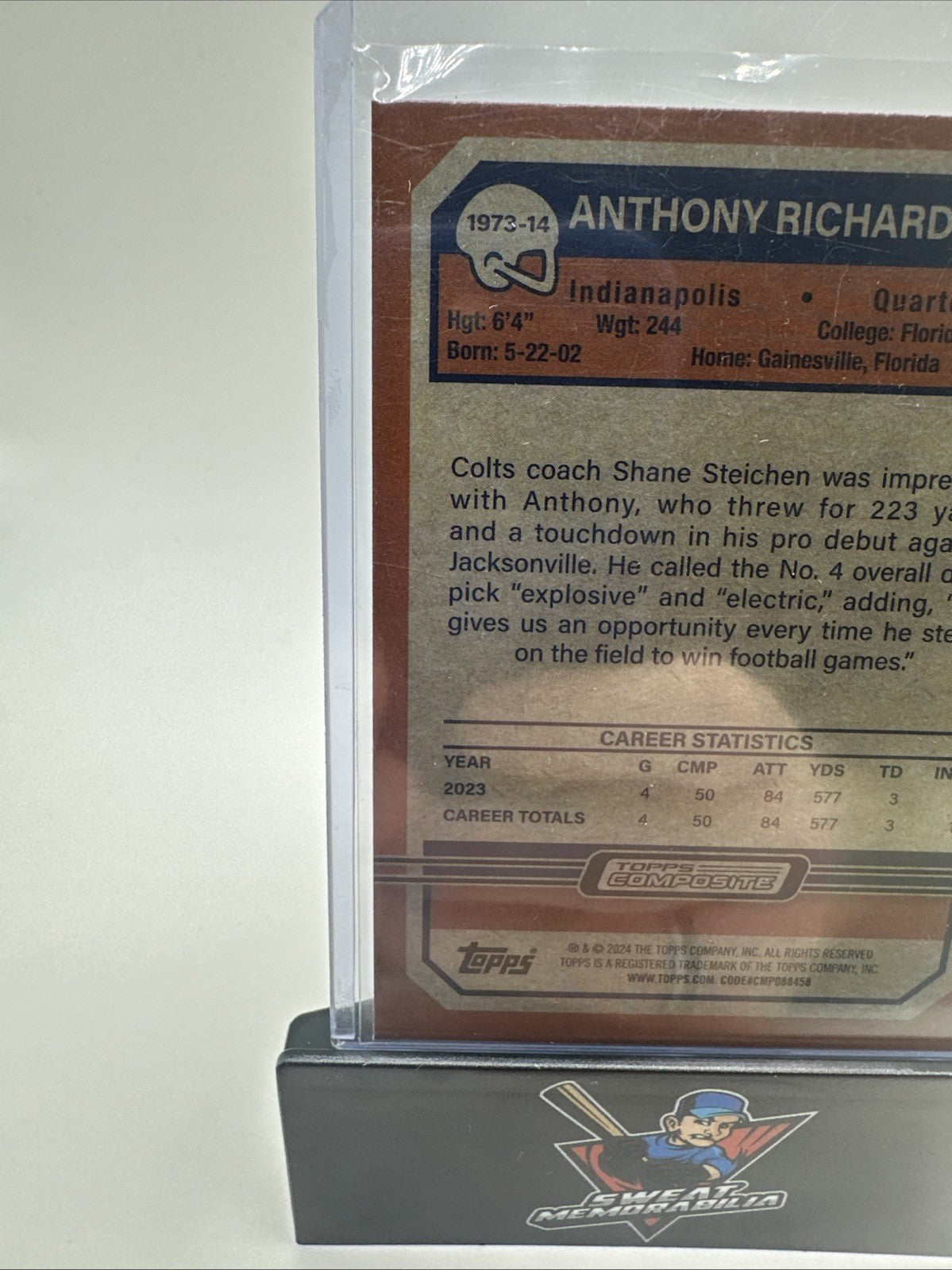 2024 Topps Composite XFractor #1973-14 ANTHONY RICHARDSON (RC) Colts QB