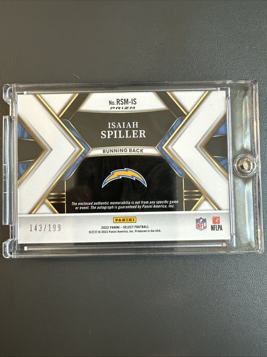 2022 Select Isaiah Spiller RPA #/199 LA Chargers #RSM-IS