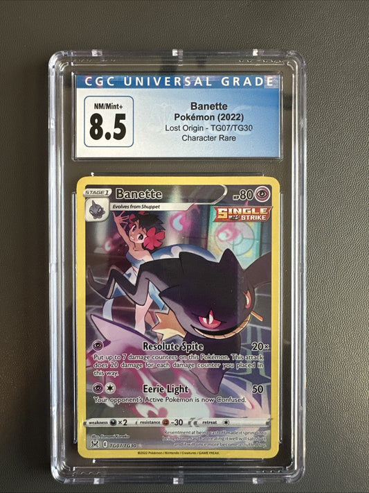 Pokémon TCG Banette 2022 Lost Origin TG07/TG30 Character Rare Holo CGC 8.5