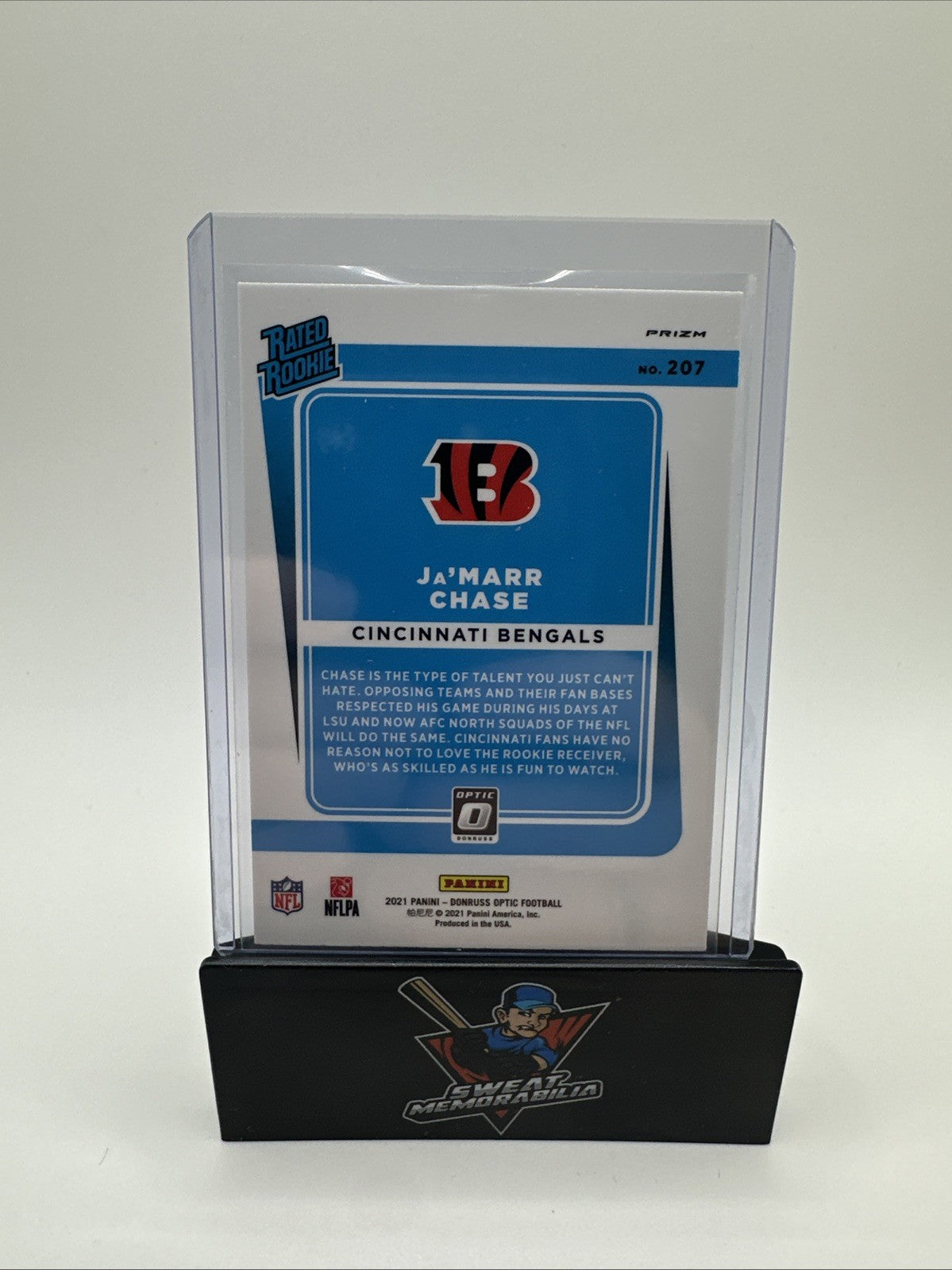 2021 Optic Ja'Marr Chase #207 Rated Rookie Purple Shock Prizm! Bengals RC