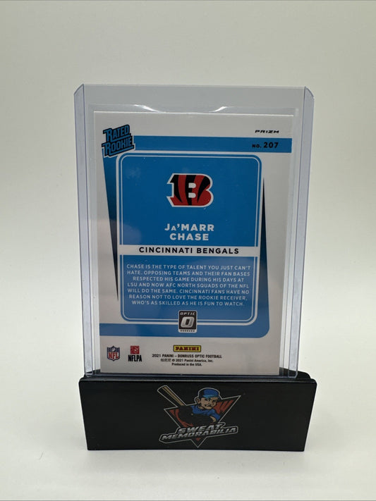 2021 Optic Ja'Marr Chase #207 Rated Rookie Purple Shock Prizm! Bengals RC