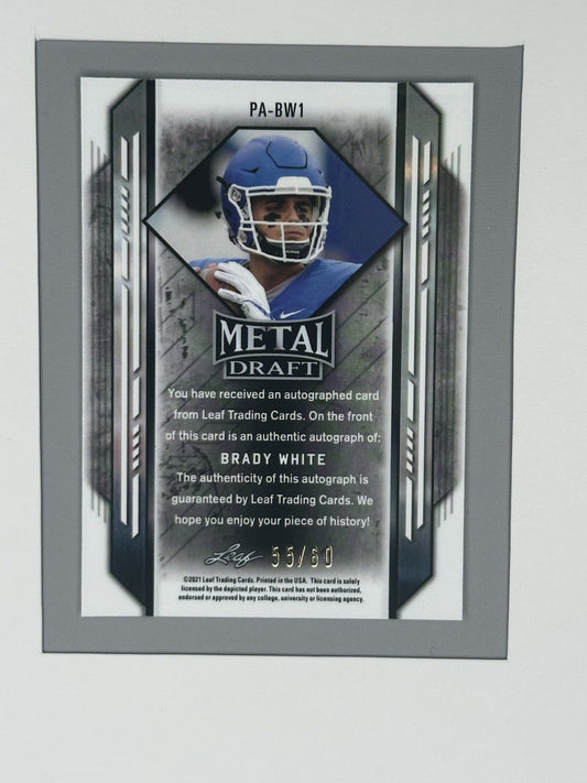 2021 Leaf Metal Draft Brady White Silver Wave 55/60 Auto RC