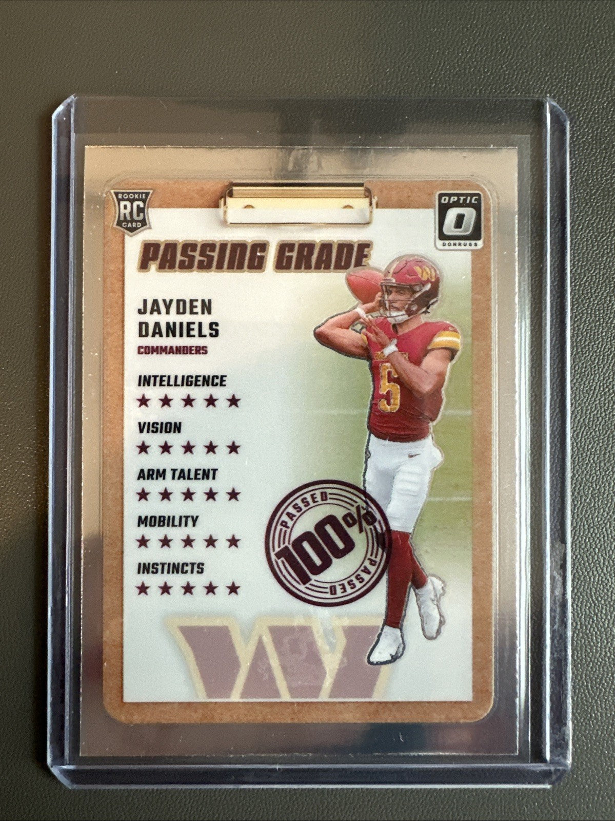 Jayden Daniels 2024 Panini Donruss Optic Football Passing Grade #2 RC Commanders