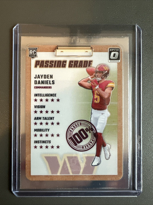 Jayden Daniels 2024 Panini Donruss Optic Football Passing Grade #2 RC Commanders