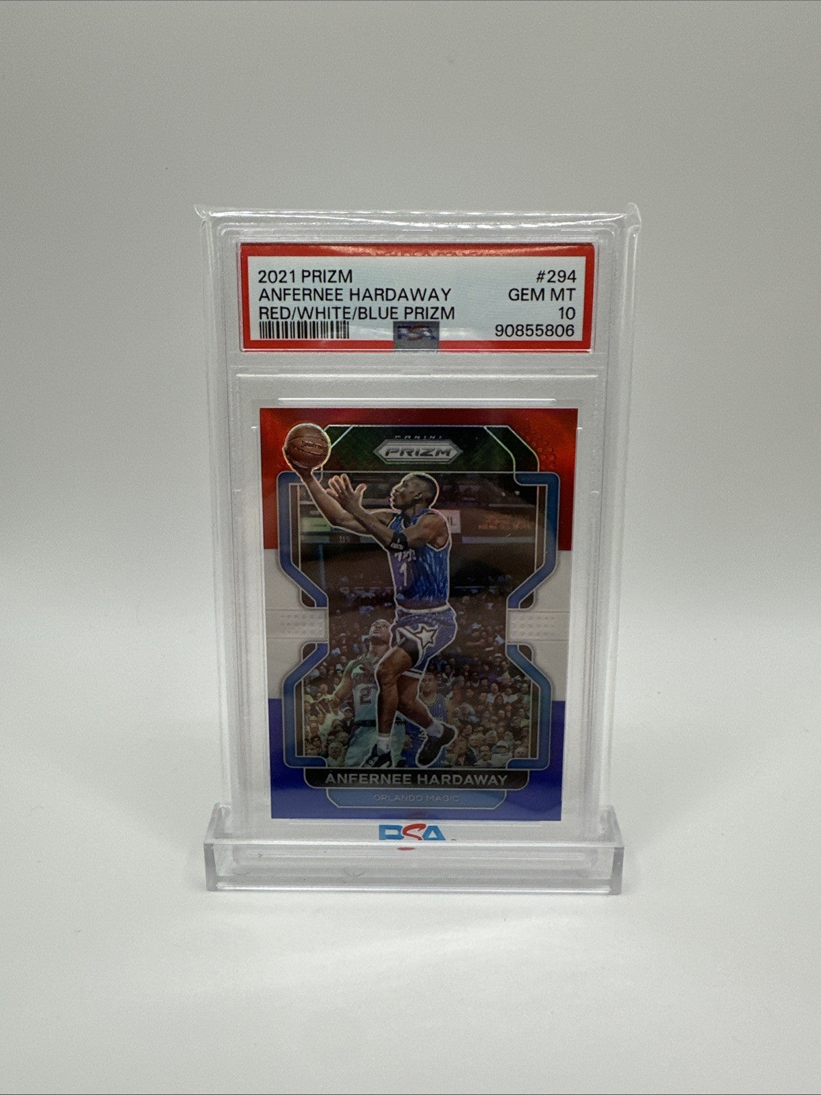 2021 PANINI PRIZM RED/WHITE/BLUE PRIZM #294 ANFERNEE HARDAWAY PSA 10