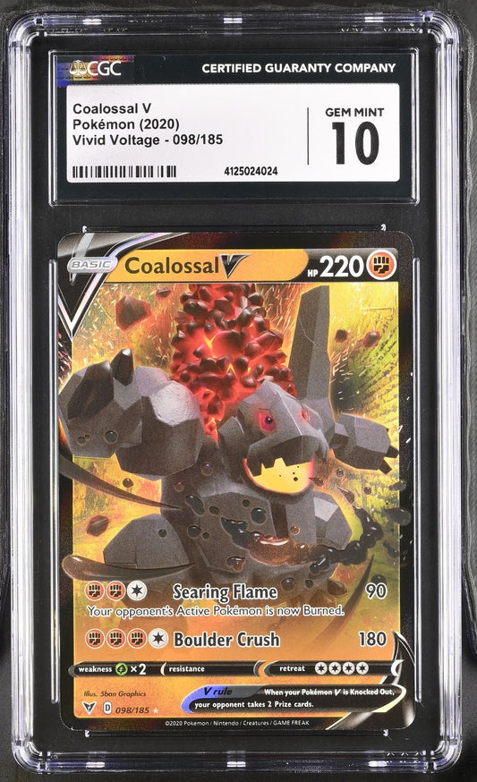 Pokemon 2020 Vivid Voltage Coalossal V #098/185 CGC 10