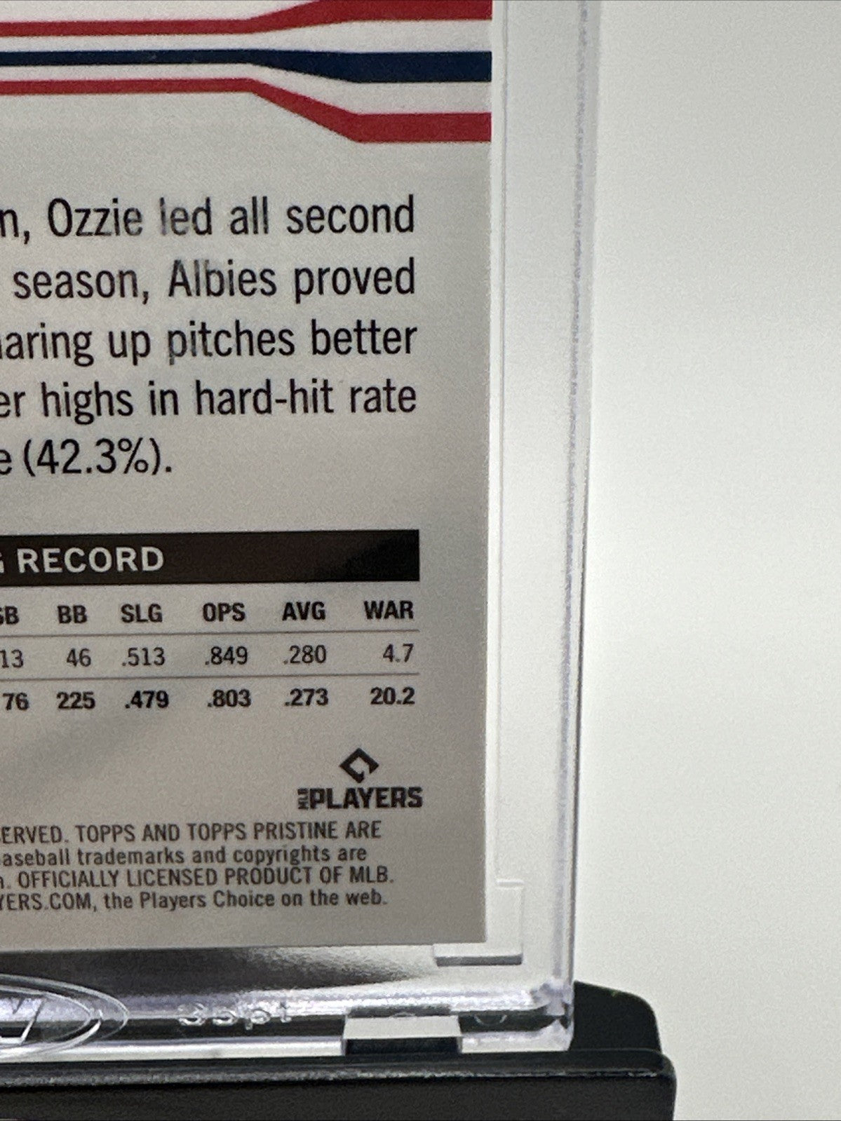 2024 Topps Pristine Ozzie Albies 81 Encased Purple Refractor Atlanta Braves