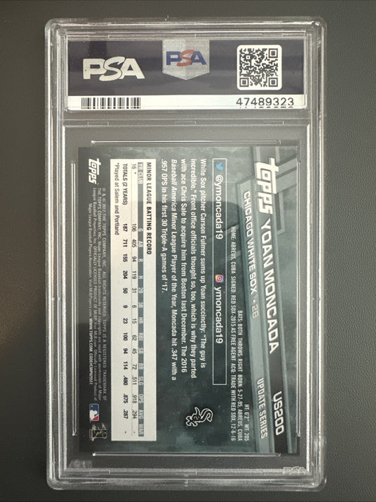 2017 Topps Update Yoan Moncada Glove Closed #US200 PSA 10