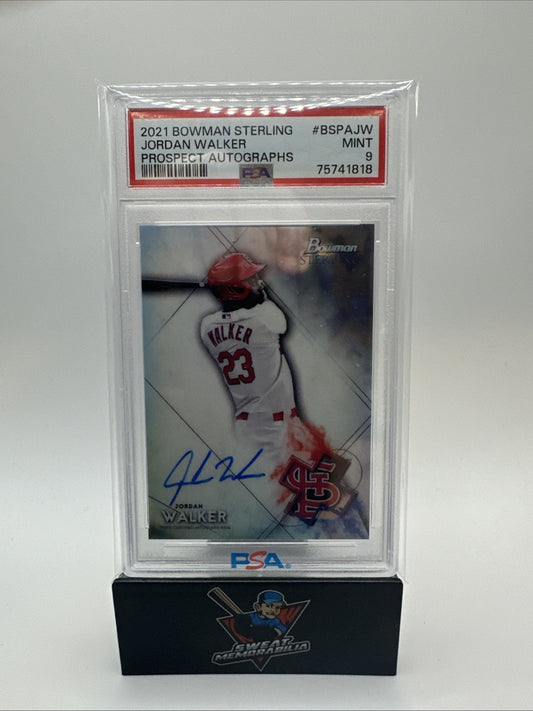 2021 Bowman Sterling Jordan Walker Auto Autograph Prospect Rookie RC PSA 9