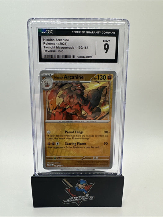Pokemon Hisuian Arcanine #100 Holo Twilight Masquerade 2024 CGC 9