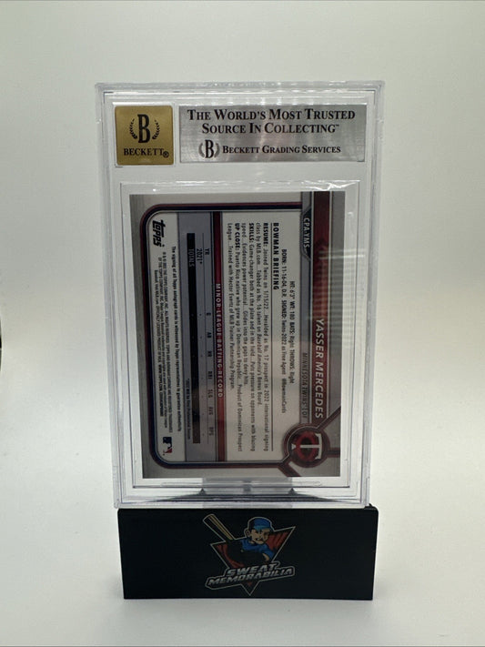 2022 Bowman Chrome Yasser Mercedes 1st Prospect Auto Rookie SP BGS 9/10 Auto