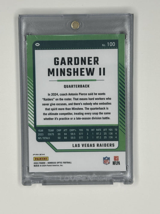 2024 Panini Donruss Optic Gardner Minshew II #100 Flame Prizm