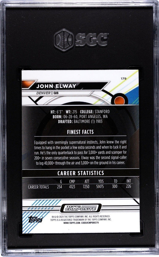 2023 Topps Composite Topps Finest Checkerboard Refractor John Elway #179 SGC 10