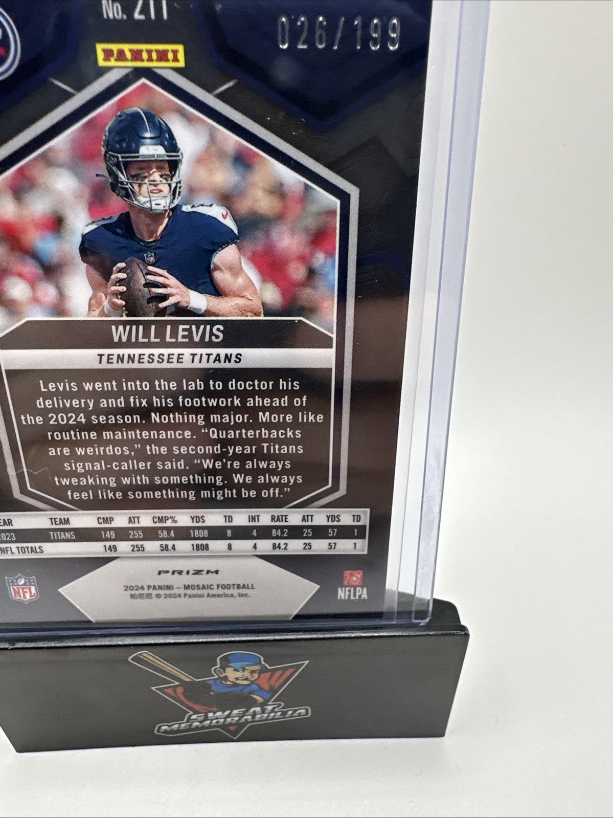 2024 Mosaic #211 Will Levis Red Mosaic Prizm Tennessee Titans