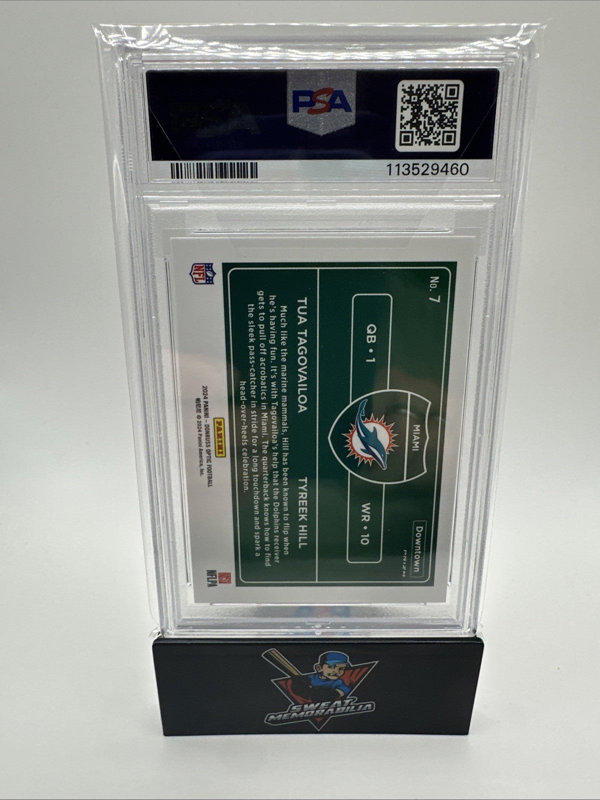 2024 PANINI DONRUSS OPTIC DOWNTOWN DUOS #7 TUA TAGOVAILOA/TYREEK HILL PSA 10