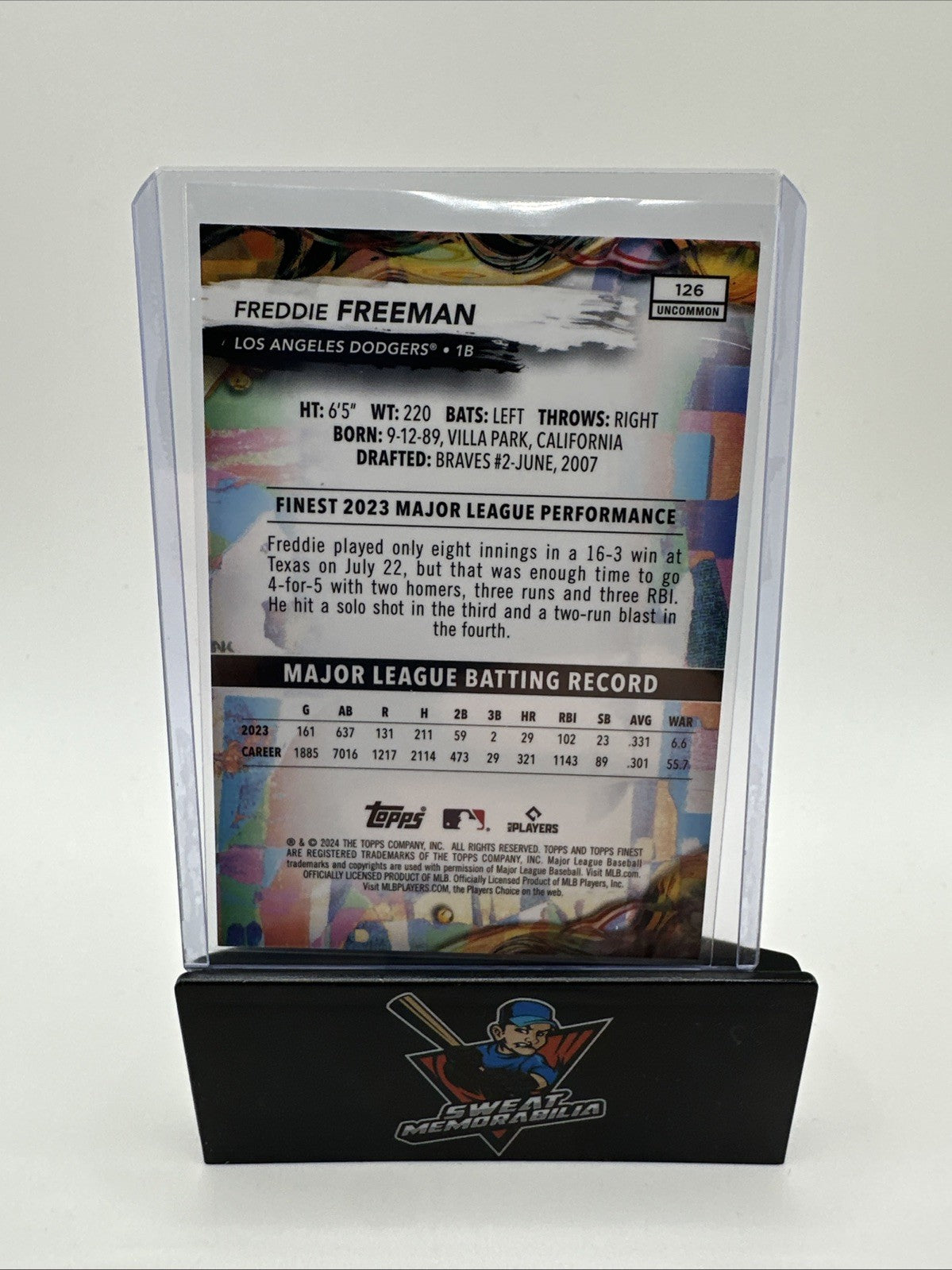 2024 Topps Finest - Uncommon Purple Refractor #126 Freddie Freeman /200