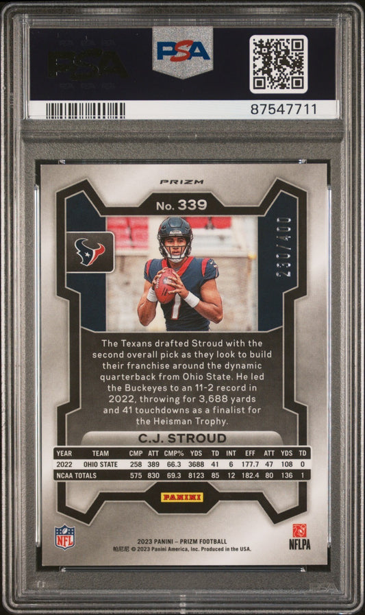 2023 Panini Prizm Cj Stroud #339 PSA 10
