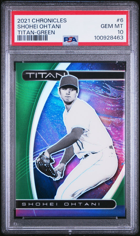 2021 Panini Chronicles Titan Shohei Ohtani Titan-Green #6 PSA 10
