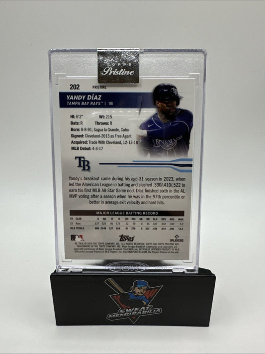 2024 Topps Pristine - #202 Yandy Diaz - TB Rays - Purple Pulsar Refractor /99
