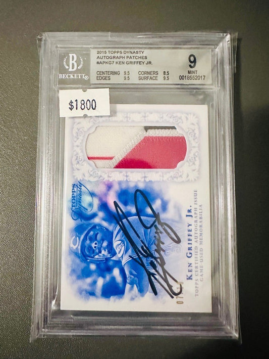 2015 Topps Dynasty Autograph Patches Ken Griffey Jr #APKG7 BGS 9