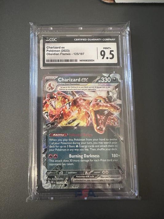 Pokmon 2023 Charizard Ex Obsidian Flames 125/197 CGC 9.5