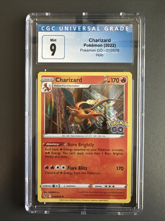 Pokemon Pokémon GO Holo Rare Charizard 010/078 CGC 9 Mint