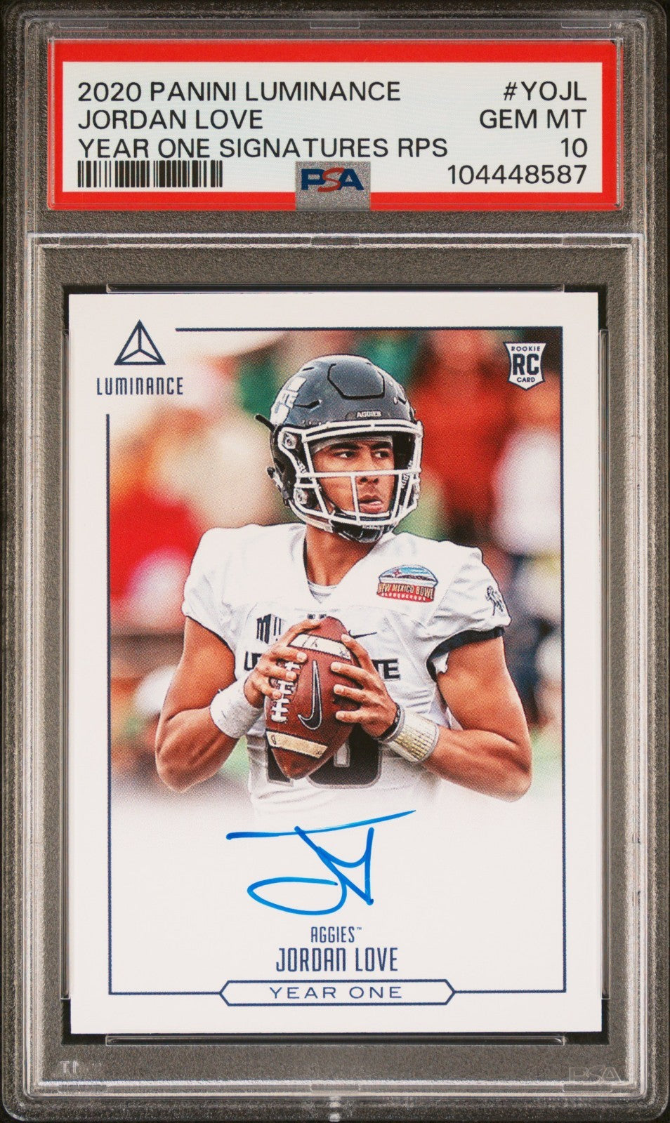 2020 Panini Luminance Year One Signatures Rps Jordan Love #YOJL PSA 10