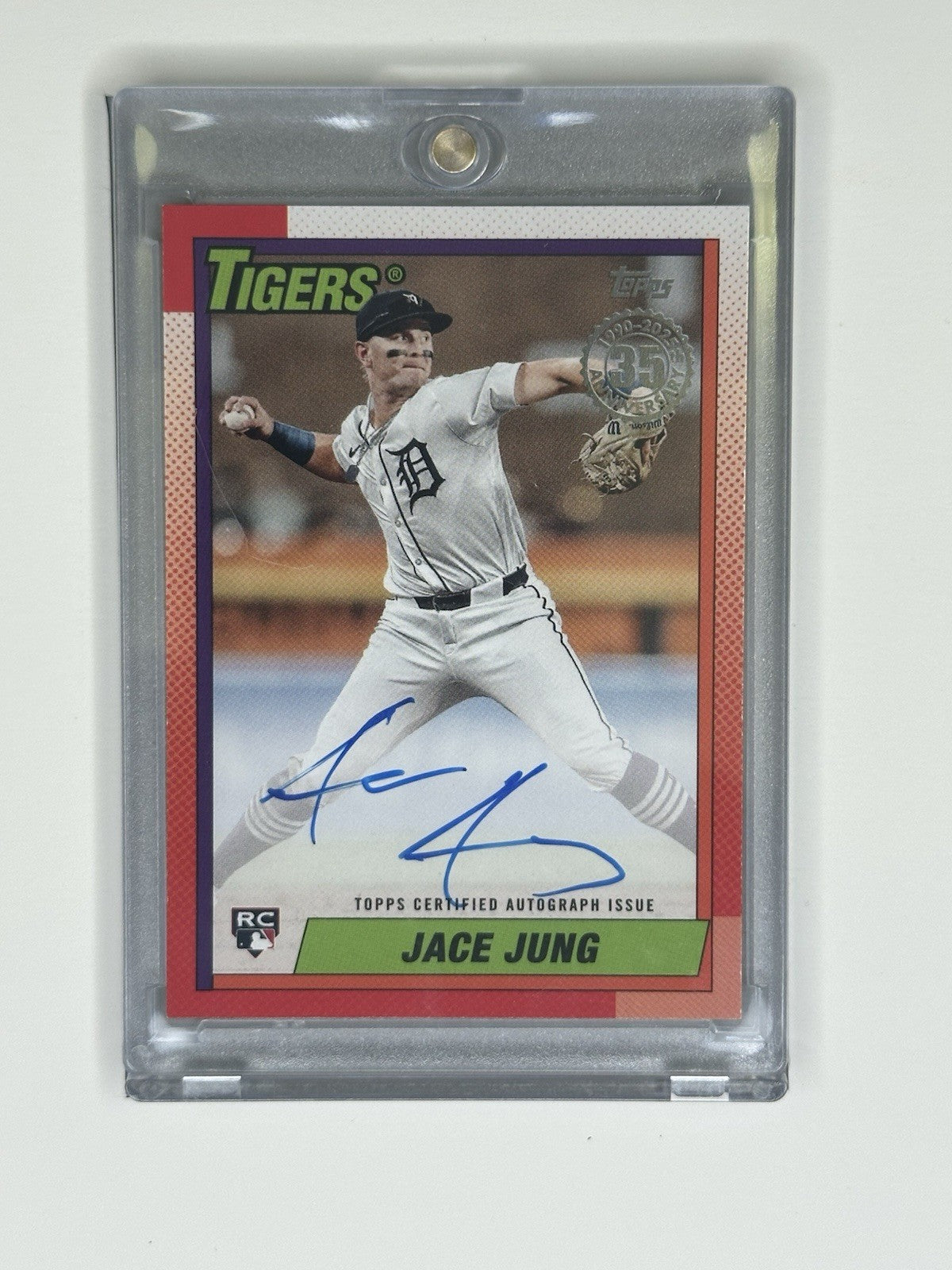 2025 Topps Jace Jung 1990 Baseball Auto. Detroit Tigers #90B2-JJ