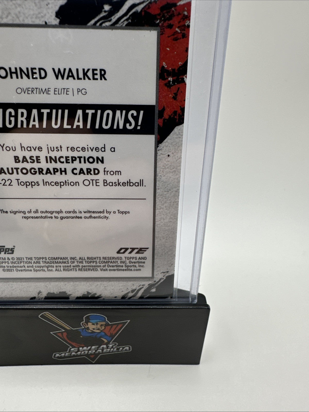 2021-22 Topps Inception OTE Overtime Elite Blue /25 Johned Walker #IA-JW1 Auto