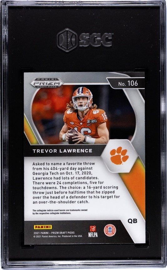 2021 Panini Prizm Draft Picks - Trevor Lawrence #106 (RC) SGC 9.5