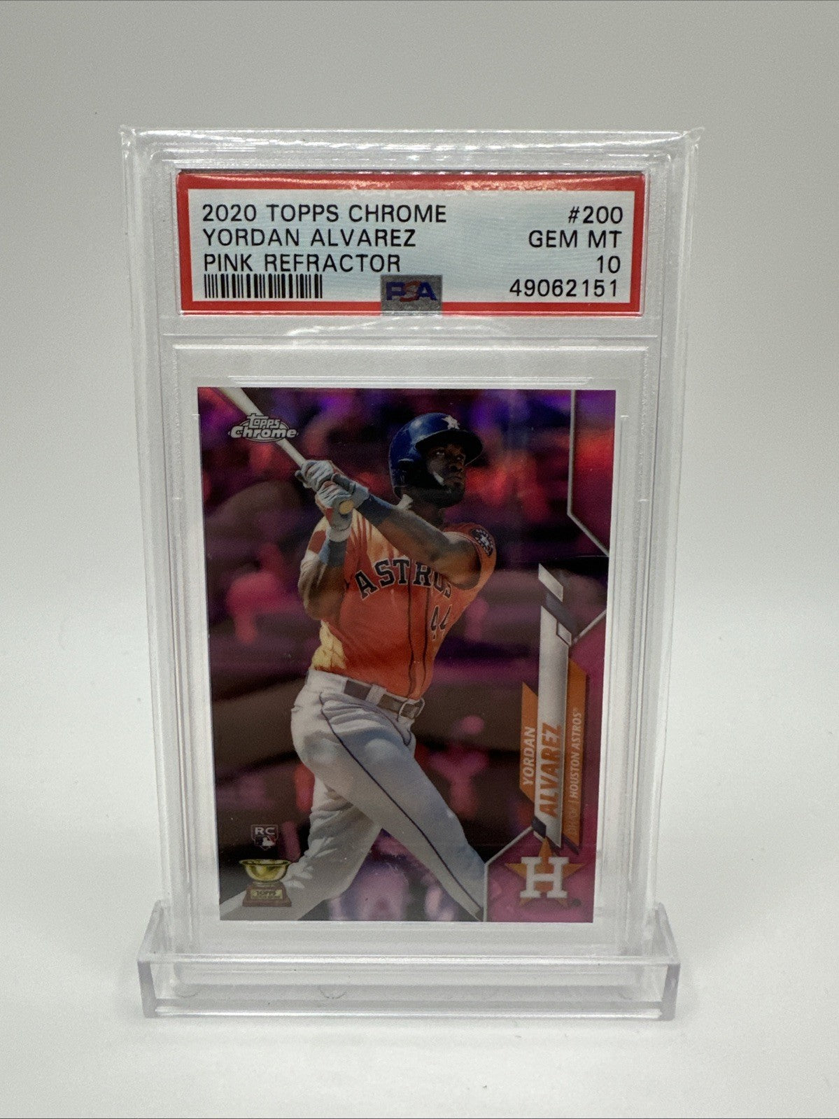 2020 Topps Chrome - Pink Refractor #200 Yordan Alvarez (RC) PSA 10