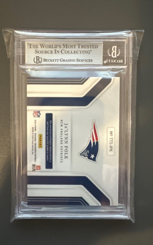 2024 Panini National Treasures 1/1 NFL Shield Ja'Lynn Polk #58 BGS 9