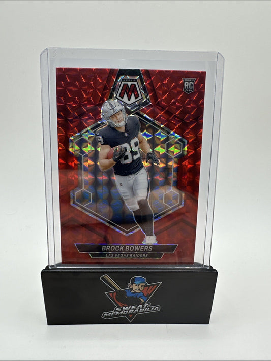 2024 Panini Mosaic - Rookies Reactive Red Mosaic Prizm #313 Brock Bowers (RC)