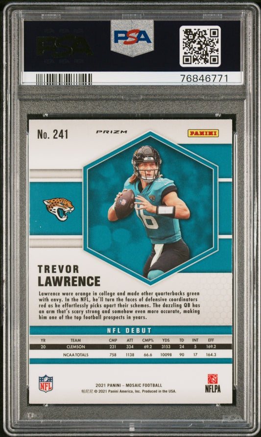 2021 Panini Mosaic Trevor Lawrence #241 Honeycomb PSA 9