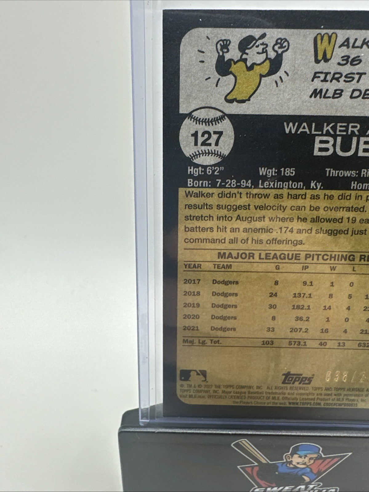 2022 Topps Heritage Baseball Walker Buehler Chrome Green Refractor #273
