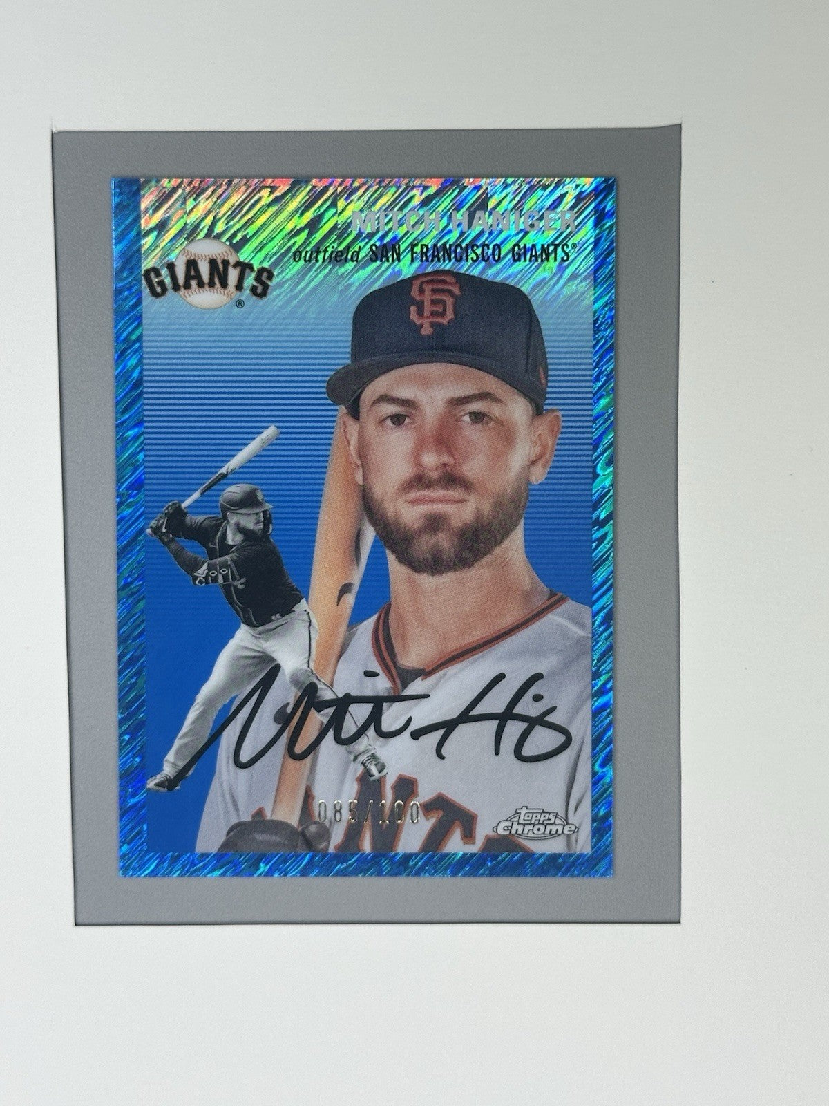 2023 Topps Chrome Platinum Anniversary Mitch Haniger 85/100 Blue Shimmer #310