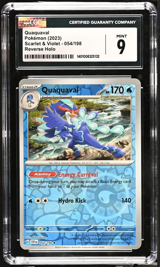 Pokemon 2023 Quaquaval EX 52/193 Sv: Scarlet & Violet Paldea Evolved CGC 9