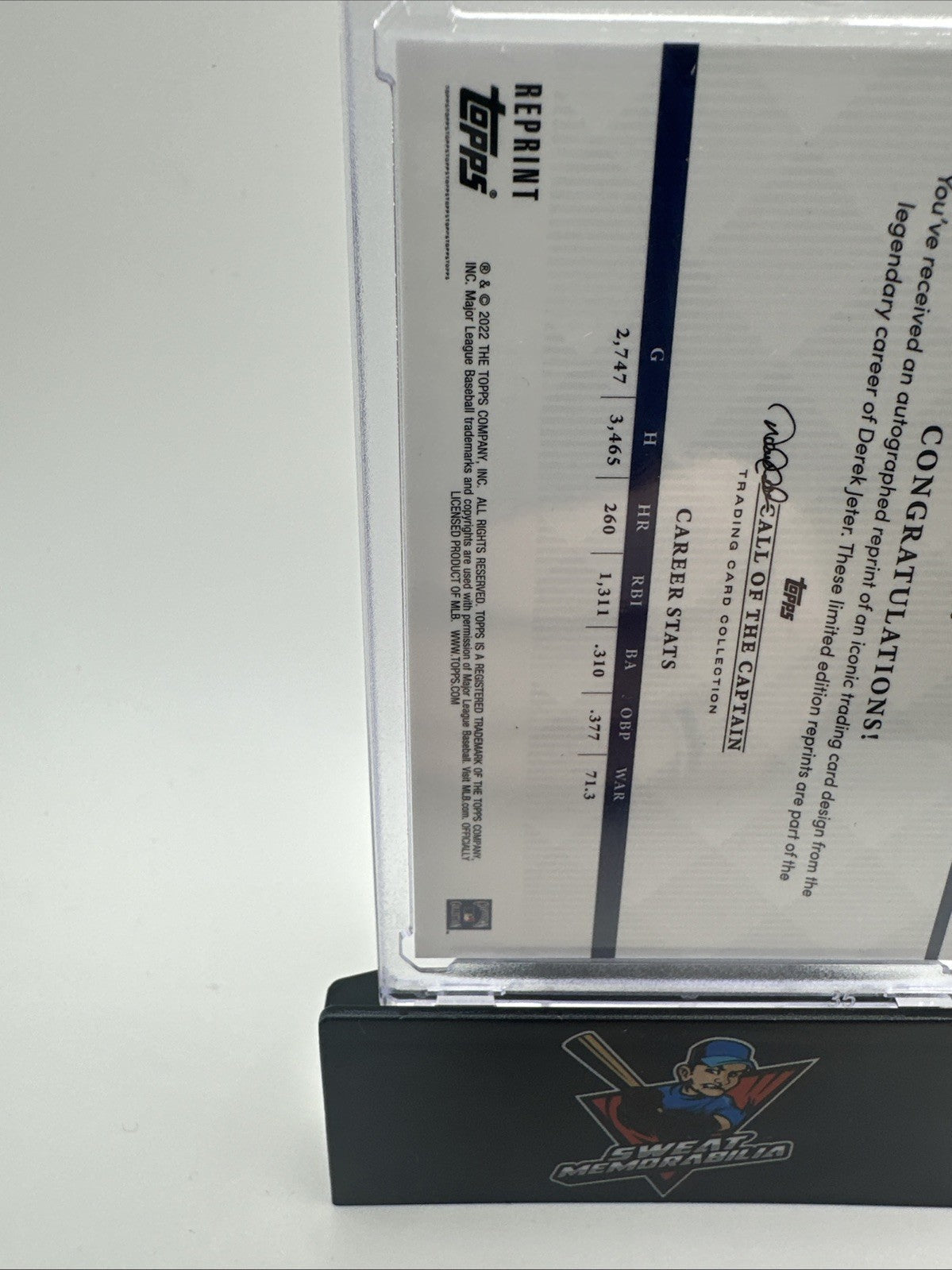 2022 Topps X Derek Jeter Call of the Captain FOILBOARD Insert #DJ16