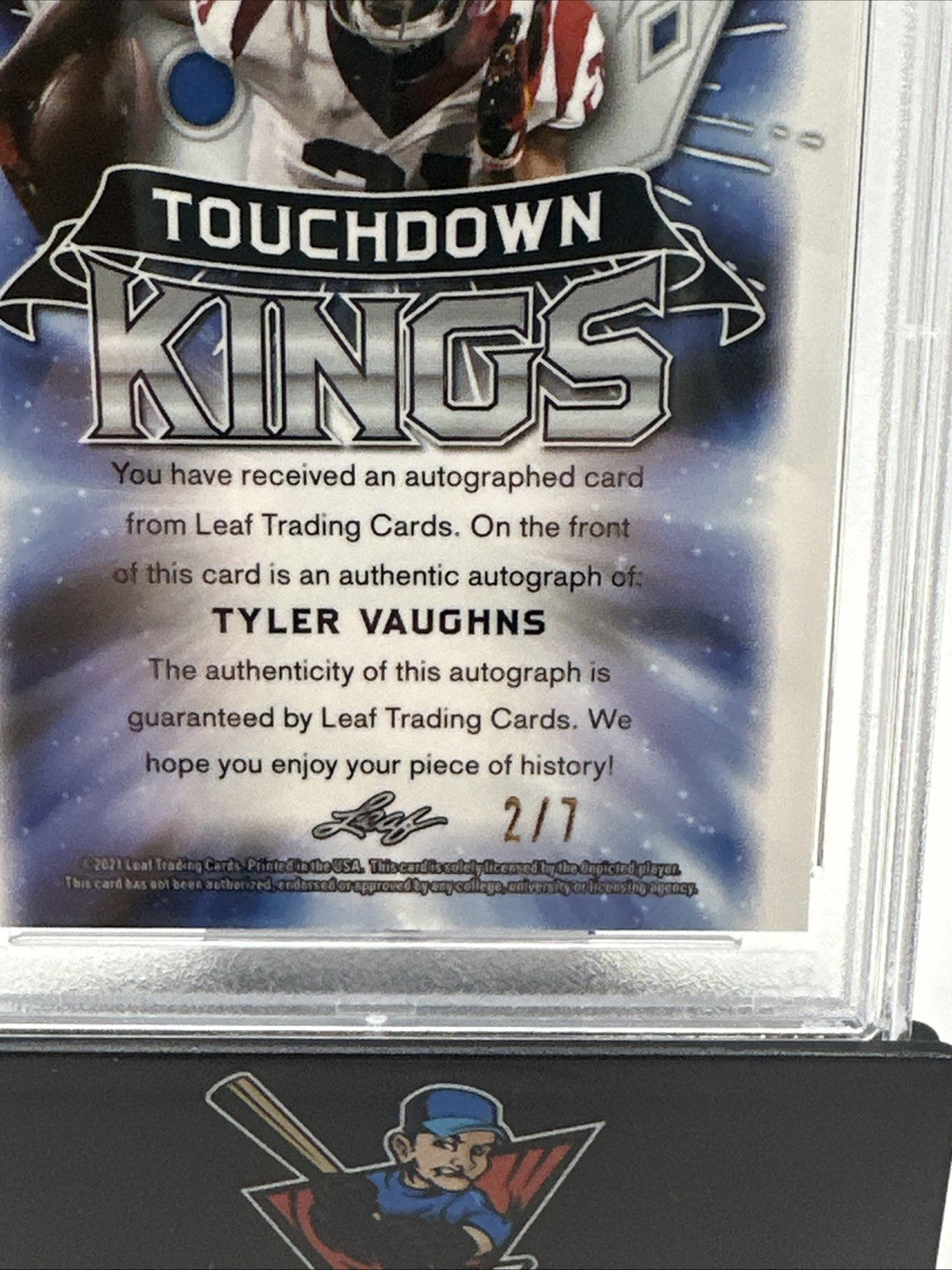 2021 Tyler Vaughns Leaf Metal Draft Purple Mojo Auto  RC /7 PSA 10